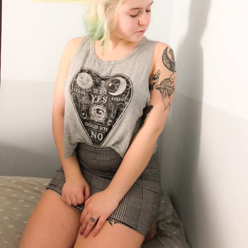 Ouija board grey women’s tank top